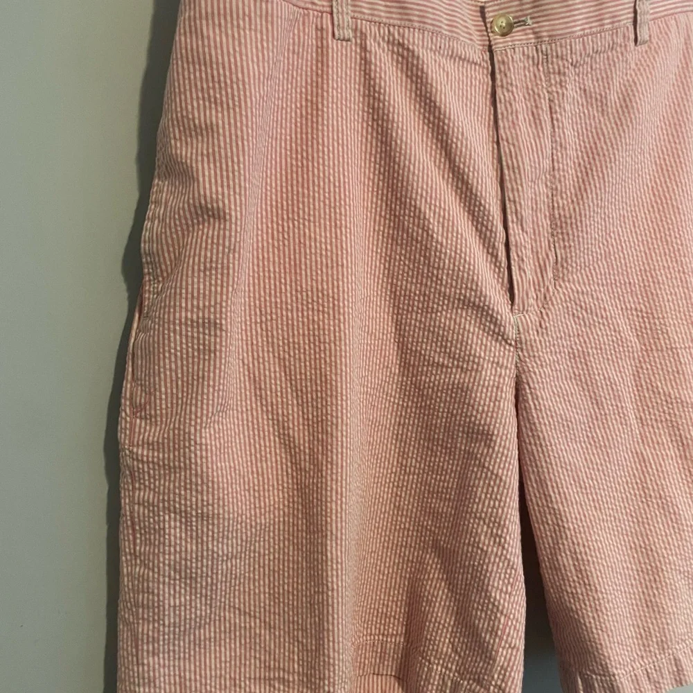 Vineyard Vines Size‎ 38 Red/pink Striped Seersucker Breaker Shorts 100% Cotton